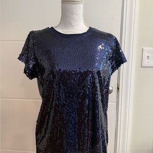 Notations Sparkling Navy Sequin Tee